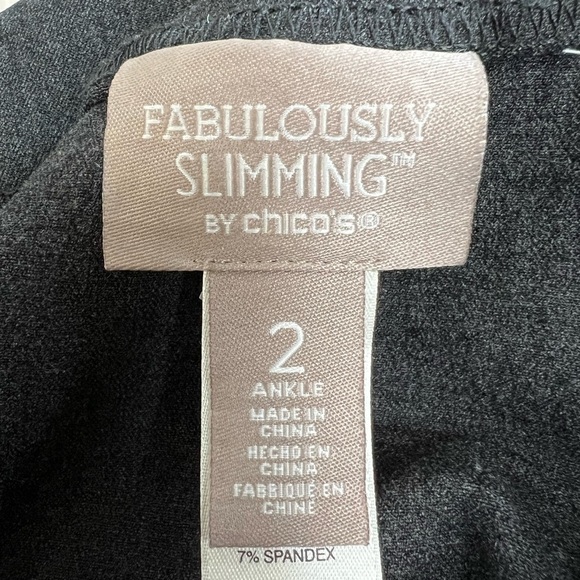 Chico’s Fabulously Slimming Basic Pull on Ankle Length Charcoal Pant - Sz 2 (L) - Picture 4 of 7